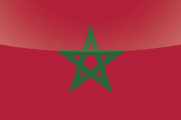 Bandera de Marruecos País Brillante Ilustrado — Archivo Imágenes Vectoriales