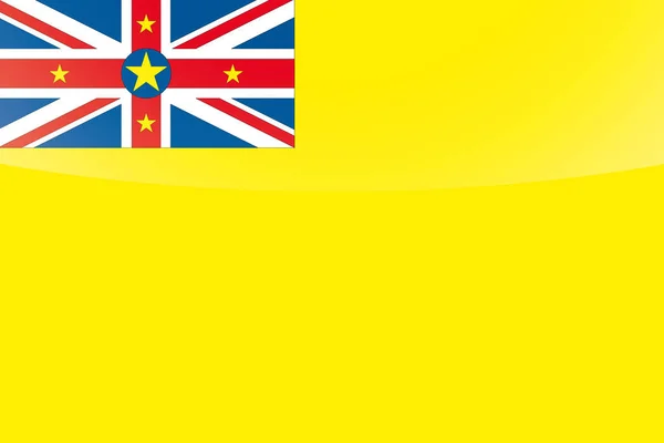 Ілюстрована глянсовий прапор країни Ніуе — стоковий вектор