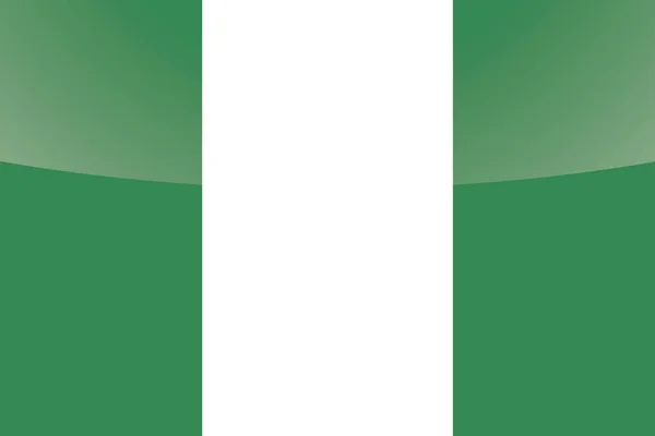 Illustrated Glossy Country Flag of  Nigeria — Stock Vector