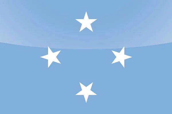 Bendera Negara Mikronesia Glossy yang diilustrasikan - Stok Vektor