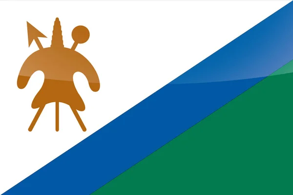 Bandeira do Lesoto Ilustrada e Brilhante — Vetor de Stock