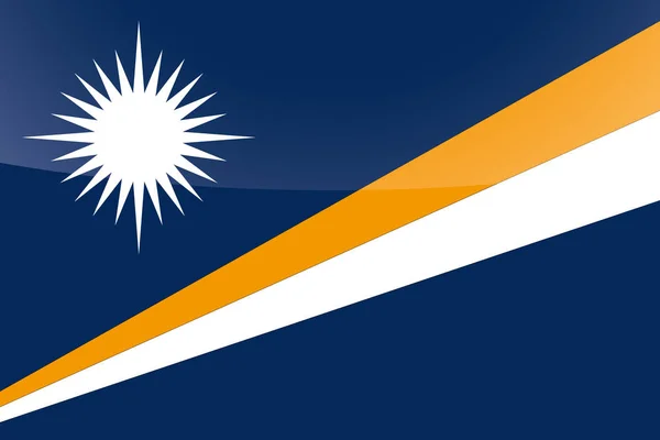 Bandera de País Brillante Ilustrada de Islas Marshall — Vector de stock