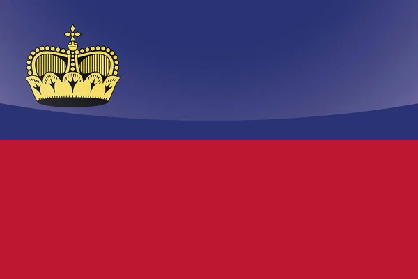 Εικονογραφημένη γυαλιστερή σημαία χώρας του Λιχτενστάιν — Διανυσματικό Αρχείο