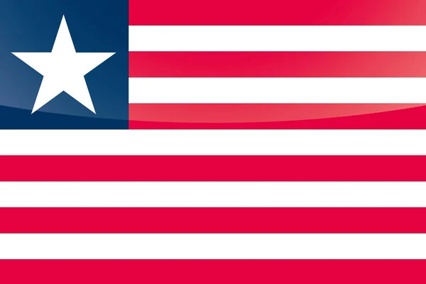 Illustrated Glossy Country Flag of  Liberia — Stock Vector