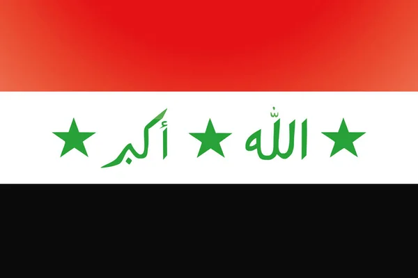 Illustré Pays brillant Drapeau de l'Irak — Image vectorielle