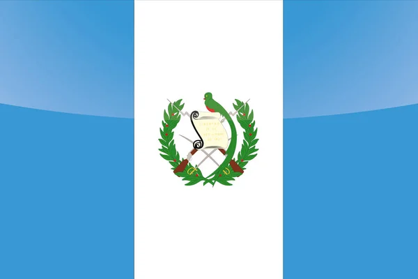 Geïllustreerde glanzende land vlag van Guatemala — Stockvector