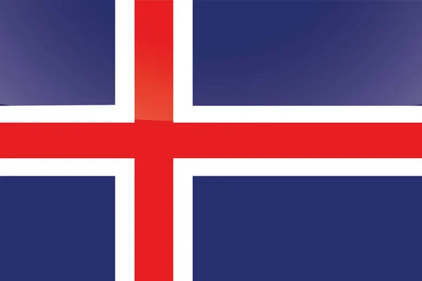 Ілюстрована глянсовий прапор країни Ісландії — стоковий вектор