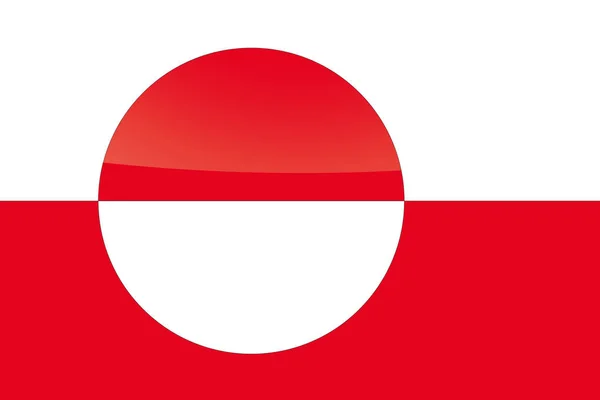 Bandiera nazionale lucida illustrata della Groenlandia — Vettoriale Stock