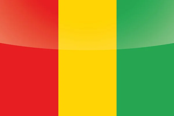 Illustrerat glansigt lands flagga av Guinea — Stock vektor