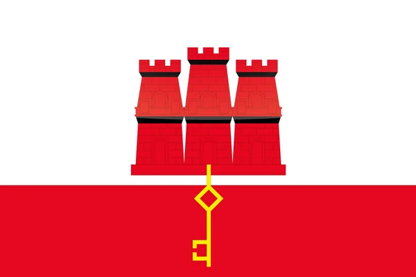 ジブラルタルのイラスト光沢のある国の旗 — ストックベクタ