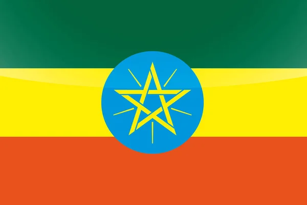 Etiyopya Resimli Parlak Ülke Bayrağı — Stok Vektör