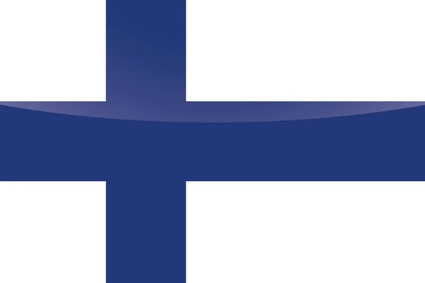 Bandiera nazionale lucida illustrata della Finlandia — Vettoriale Stock