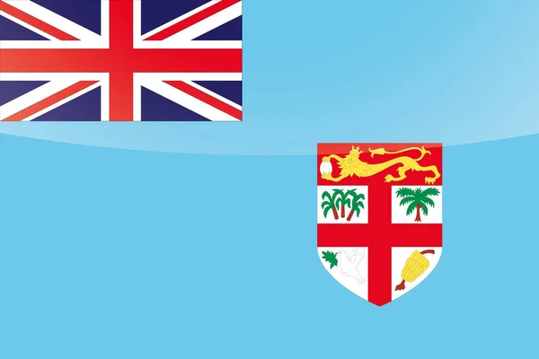 Bandeira de país lustrosa ilustrada de Fiji — Vetor de Stock