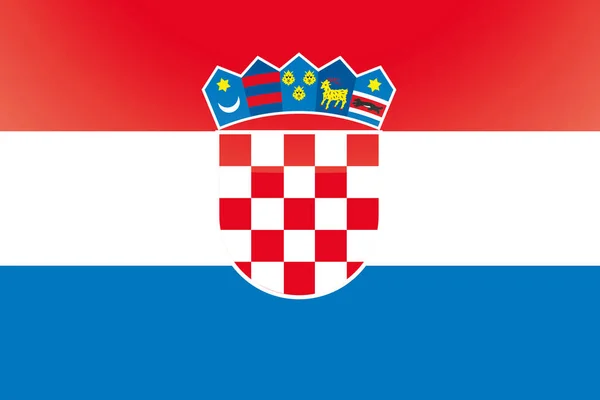 Illustrated Glossy Country Flag of  Croatia — Stock Vector