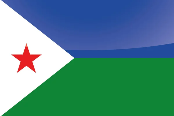 Bandera de país brillante ilustrada de Djibouti — Archivo Imágenes Vectoriales