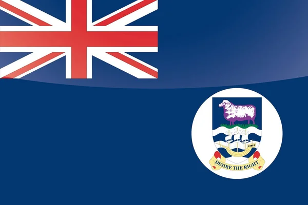 Geïllustreerde glanzende land vlag van Falklandeilanden — Stockvector