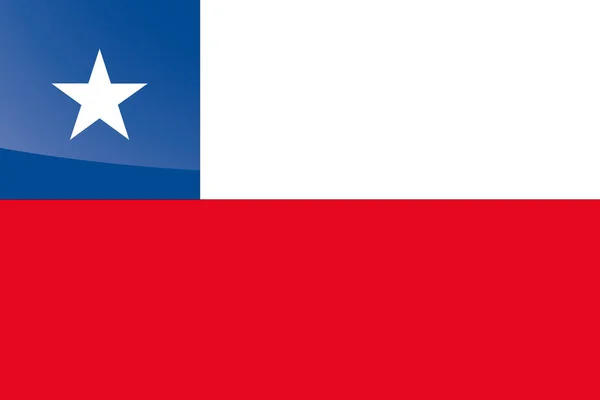 Bandeira de país lustrosa ilustrada de Chile —  Vetores de Stock