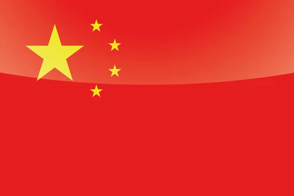 Geïllustreerde glanzende land vlag van China — Stockvector