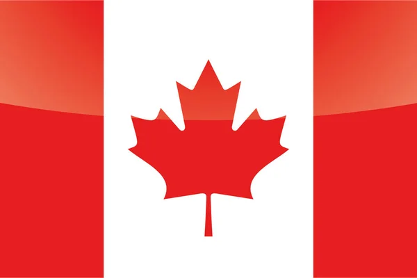 Illustrated Glossy Country Flag of  Canada — Stock Vector