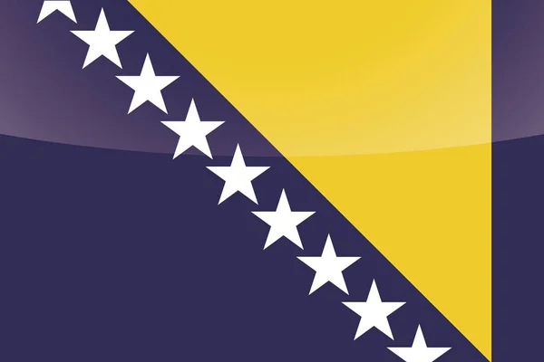 Bandeira do país lustrosa ilustrada da Bósnia — Vetor de Stock