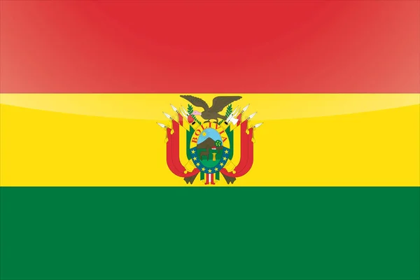 Illustrerat glansigt land flagga av Bolivia — Stock vektor