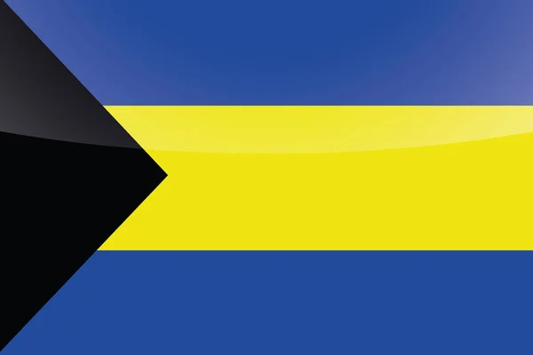 Geïllustreerde glanzende land vlag van de Bahama's — Stockvector