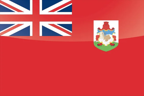 Bandera de Bermudas País Brillante Ilustrado — Vector de stock