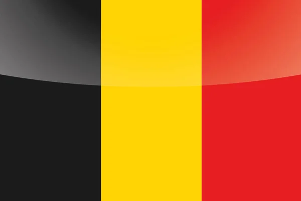 Bandiera nazionale lucida illustrata del Belgio — Vettoriale Stock