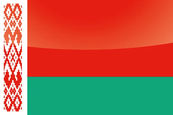 Ilustrado Brillante Bandera de Bielorrusia — Vector de stock