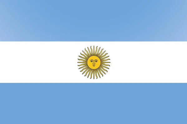 Illustrated Glossy Country Flag of  Argentina — Stock Vector
