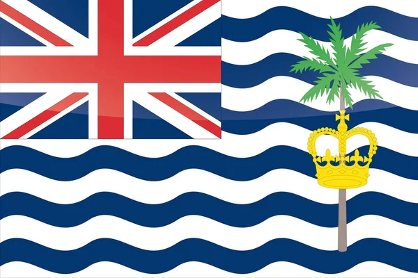 Illustré Pays brillant Drapeau du Territoire britannique de l'océan Indien — Image vectorielle