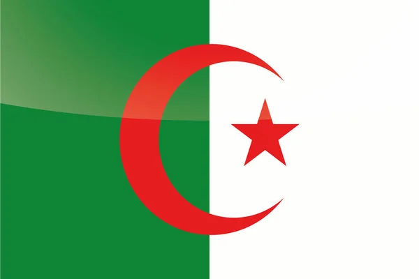 Illustré Pays Brillant Drapeau de l'Algérie — Image vectorielle