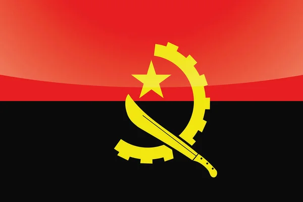Illustrata Bandiera Nazionale Lucida dell'Angola — Vettoriale Stock