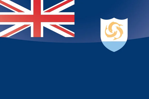 Drapeau de pays brillant illustré d'Anguilla — Image vectorielle