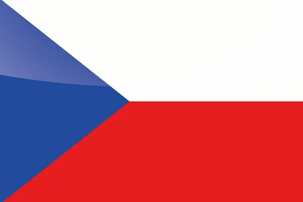 Illustrerat glansigt land flagga av Tjeckien — Stock vektor