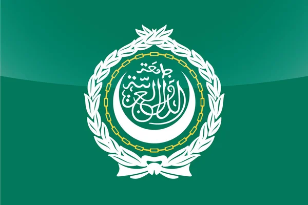 Иллюстрированный глянцевый флаг Лиги арабских государств — стоковый вектор