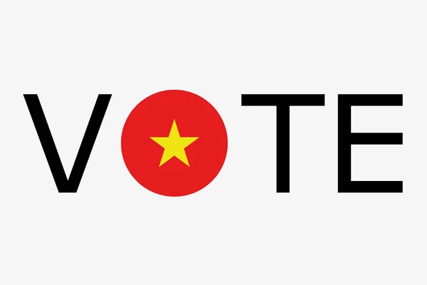 La palabra Votar con la bandera de Vietnam — Vector de stock