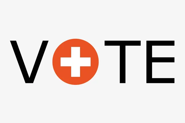 Het woord stemmen met de dountry vlag van Zwitserland — Stockvector