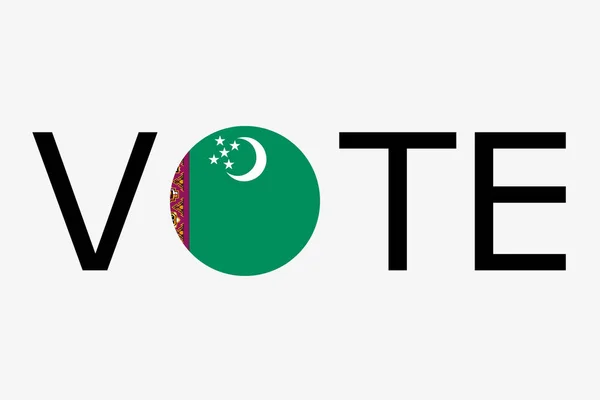 A szó szavazás a dountry zászló Türkmenisztán — Stock Vector