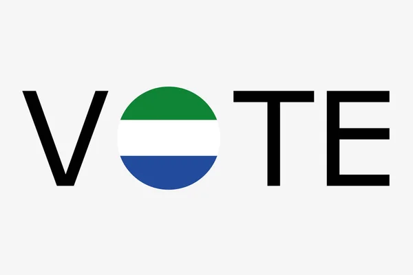 La palabra Votar con la bandera de Sierra Leona — Vector de stock