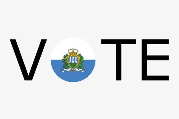 A szó szavazás a dountry zászló San Marino — Stock Vector