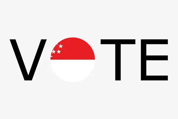 Le mot Votez avec le drapeau de Singapour — Image vectorielle