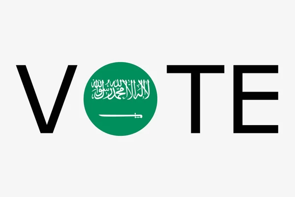 Votar con la bandera de Arabia Saudita — Vector de stock