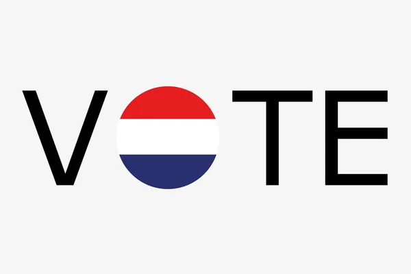 The word Vote with the dountry flag of Netherlands — Stock Vector