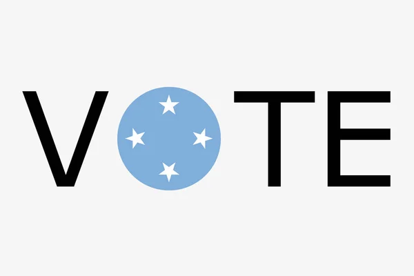 A szó szavazás a dountry zászló Mikronézia — Stock Vector