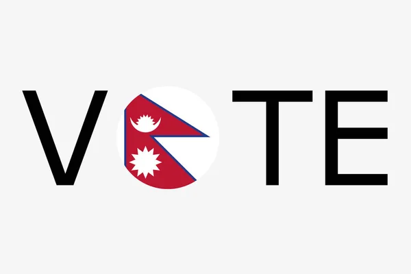 Le mot Vote avec le drapeau du pays du Népal — Image vectorielle