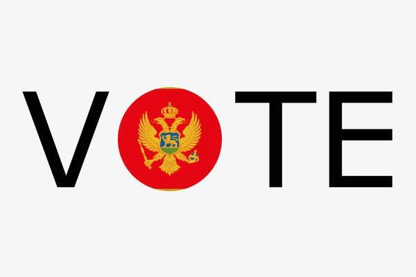 Słowo głosowanie z dountry flaga Czarnogóry — Wektor stockowy