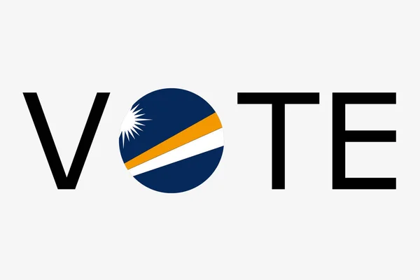 A palavra Vote com a bandeira dountry de Ilhas Marshall — Vetor de Stock
