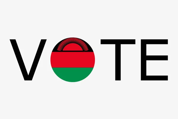 A szó szavazás a dountry zászló Malawi — Stock Vector