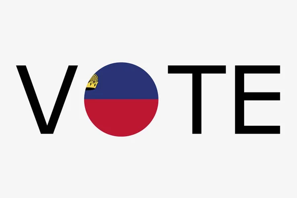 A szó szavazás a dountry zászló Liechtenstein — Stock Vector